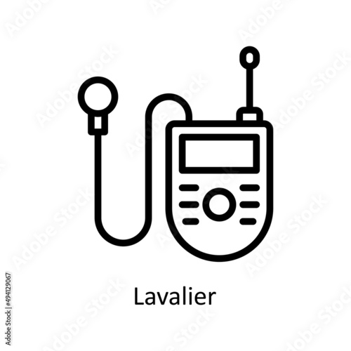 Lavalier vector outline icon for web isolated on white background EPS 10 file