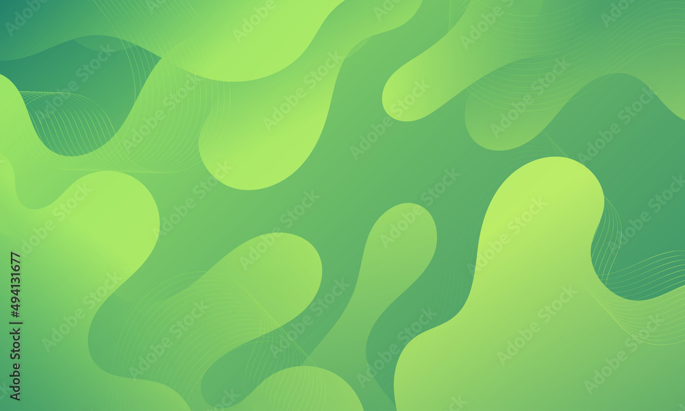 Abstract Colorful liquid background. Modern background design. gradient color. Green Dynamic Waves. Fluid shapes composition. Fit for website, banners, wallpapers, brochure, posters