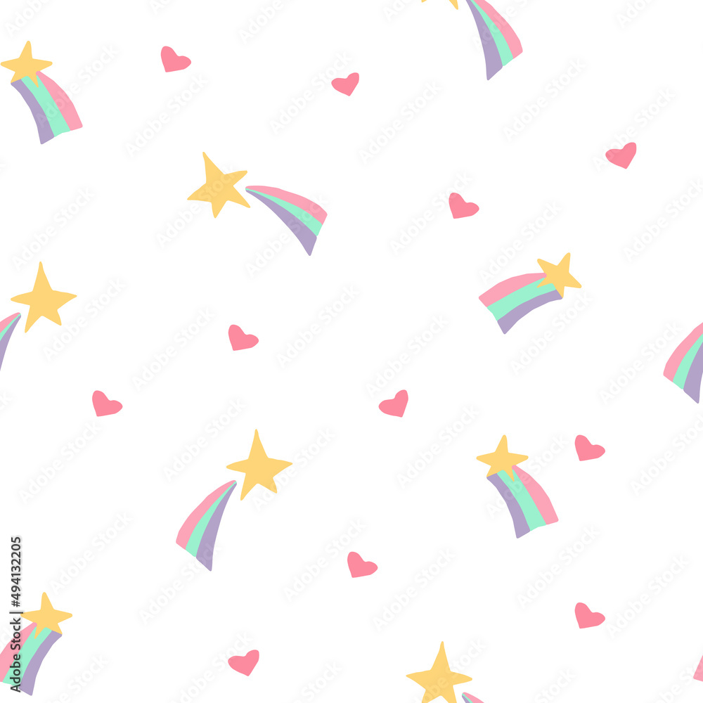star, rainbow, heart seamless pattern hand drawn. vector. wallpaper, wrapping paper, textile, background. fairy tale, nursery, pastel, cute. star, rainbow, heart seamless pattern hand drawn. vector. wallpaper, wrapping paper, textile, background. fairy tale, nursery, pastel, cute.