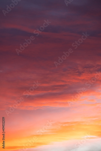 Fototapeta Naklejka Na Ścianę i Meble -  Pink, orange dramatic sunset sky for editing, replacement in photos. 