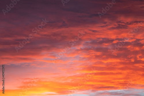 Pink, orange dramatic sunset sky for editing, replacement in photos.  © Scalia Media