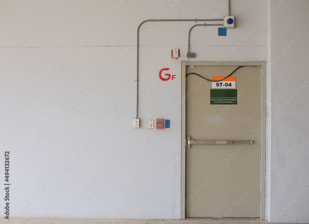 custom made wallpaper toronto digitalFire exit door for emergency case of the parking building near the business office.