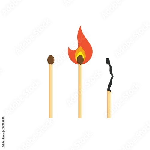 burning match icon vector illustration concept design template