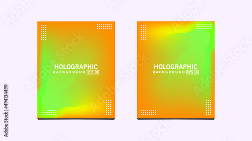 simple design holographic background pack. blend of yellow, orange, green, pink, blue colors with a blurred mesh technique.