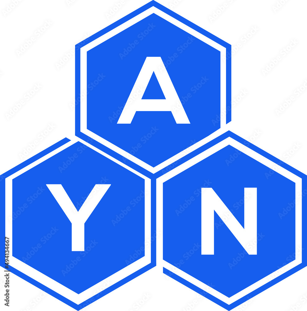 AYN letter logo design on White background. AYN creative initials letter logo concept. AYN letter design. 