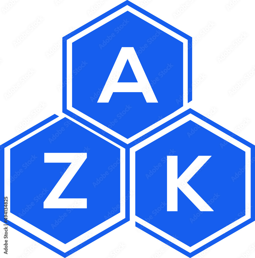 AZK letter logo design on White background. AZK creative initials letter logo concept. AZK letter design. AZK letter logo design on White background. AZK creative initials letter logo concept. AZK letter design.