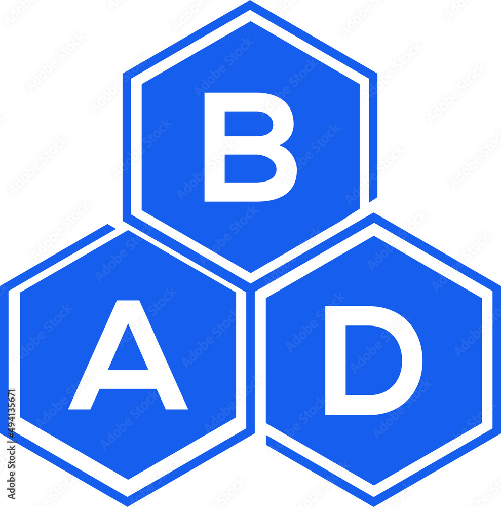 BAD letter logo design on White background. BAD creative initials letter logo concept. BAD letter design. BAD letter logo design on White background. BAD creative initials letter logo concept. BAD letter design.