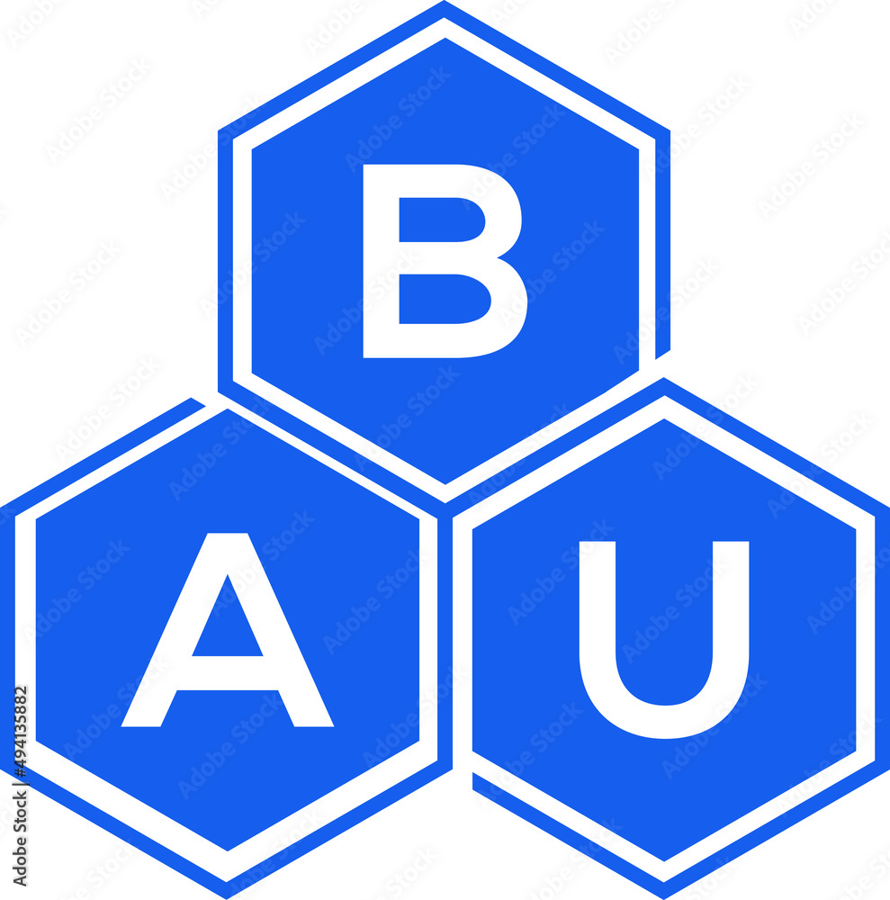 BAU letter logo design on White background. BAU creative initials letter logo concept. BAU letter design. BAU letter logo design on White background. BAU creative initials letter logo concept. BAU letter design.