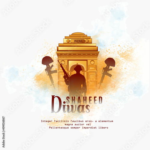 Shaheed Diwas means Martyr's Day vector illustration for 23 march photo
