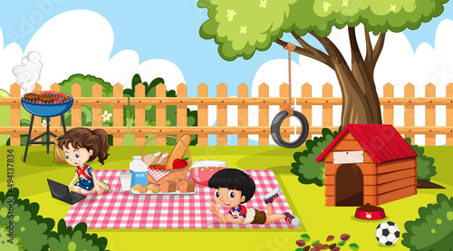 Scene with children in the park
