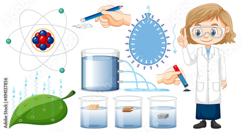 Science experiment objects with balloons