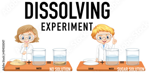 Dissolving science experiment with sand and water