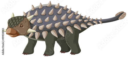 A dinosaur ankylosaurus on white background