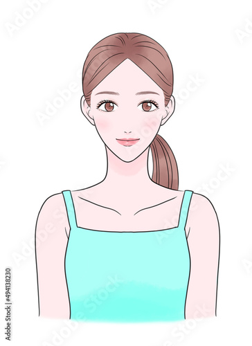 Woman with full make-up (color)