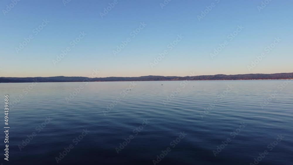 aerial views of clear lake California at dawn aerial views of clear lake California at dawn