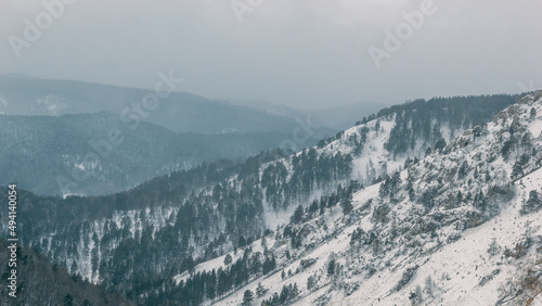 Beautiful mountain winter landscape. Mystical natural landscape