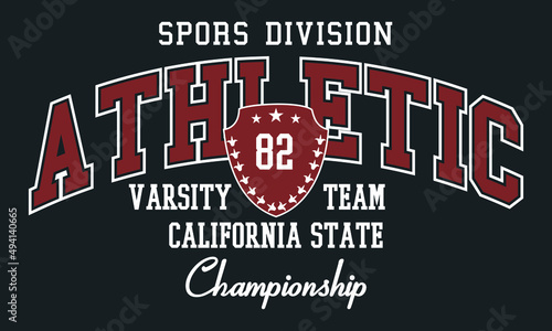 California Sports division Athletic Original typography for t-shirt print. Apparel fashion design	