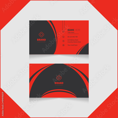 white and black business card template.