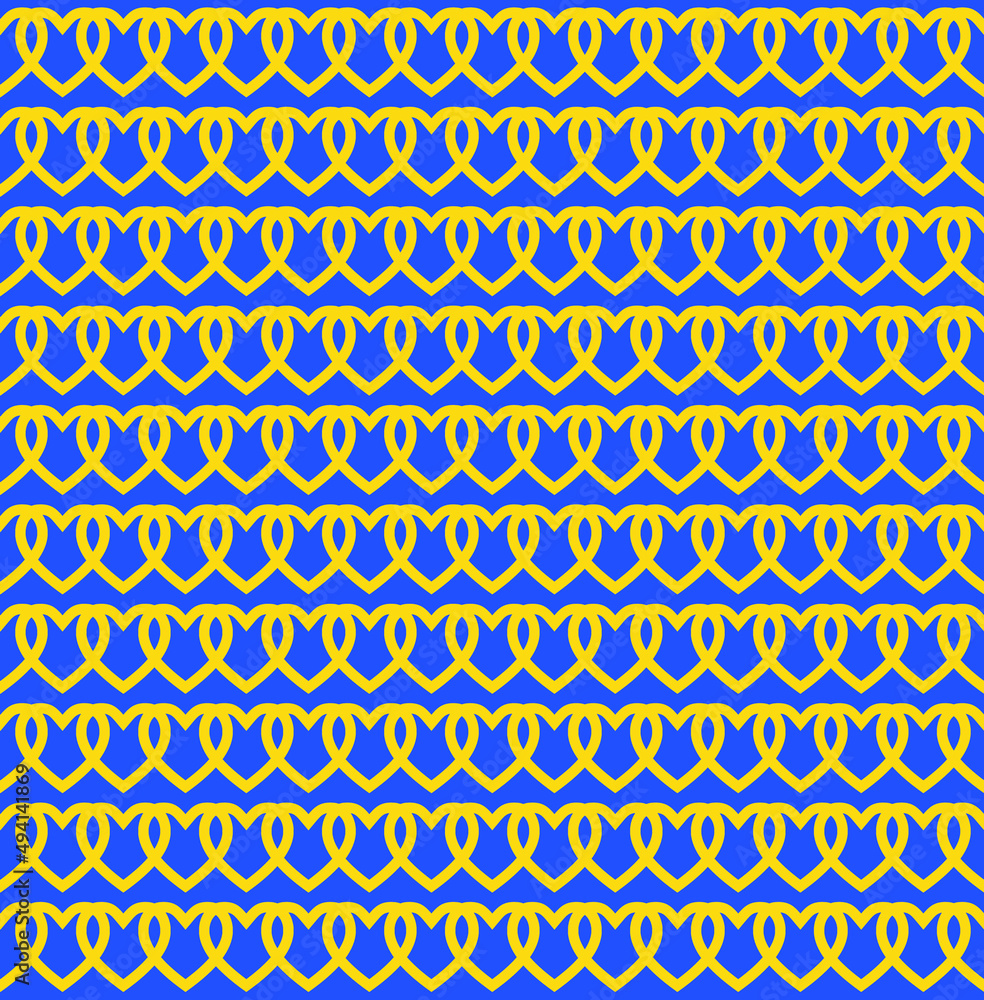 Blue stroke heart shape on yellow background. Happy Valentine's day. Hearts pattern on a yellow backdrop. Love hearts. Love for Ukraine heart outline pattern. Blue stroke heart shape on yellow background. Happy Valentine's day. Hearts pattern on a yellow backdrop. Love hearts. Love for Ukraine heart outline pattern.