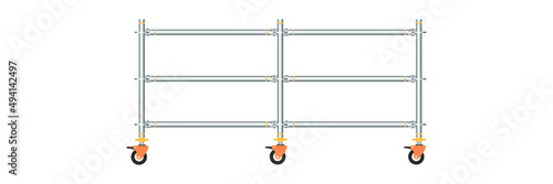 scaffolding, white background, used in construction areas.