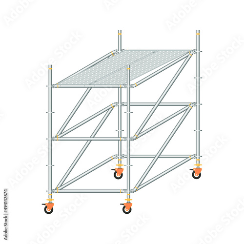 scaffolding, white background, used in construction areas.