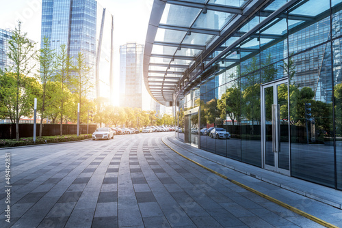 Modern urban architecture and road platform