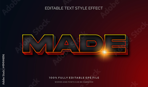 modern futuristic style and shiny effect editable text style. Vector editable text effect