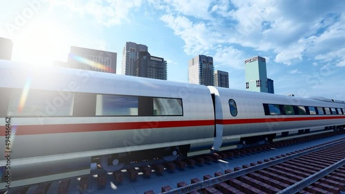 Railway rail transit and high-speed rail travel photo