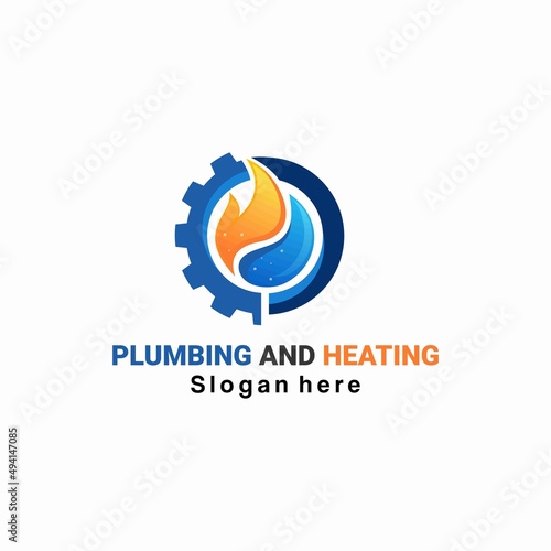 Illustration graphic vector of plumbing and heating service Logo Design template