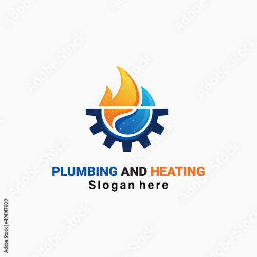 Illustration graphic vector of plumbing and heating service Logo Design template