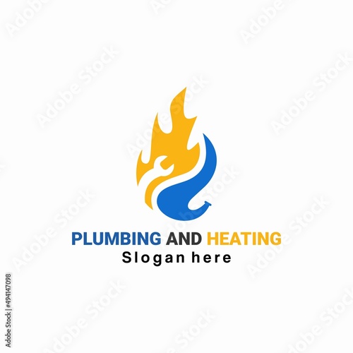 Illustration graphic vector of plumbing and heating service Logo Design template