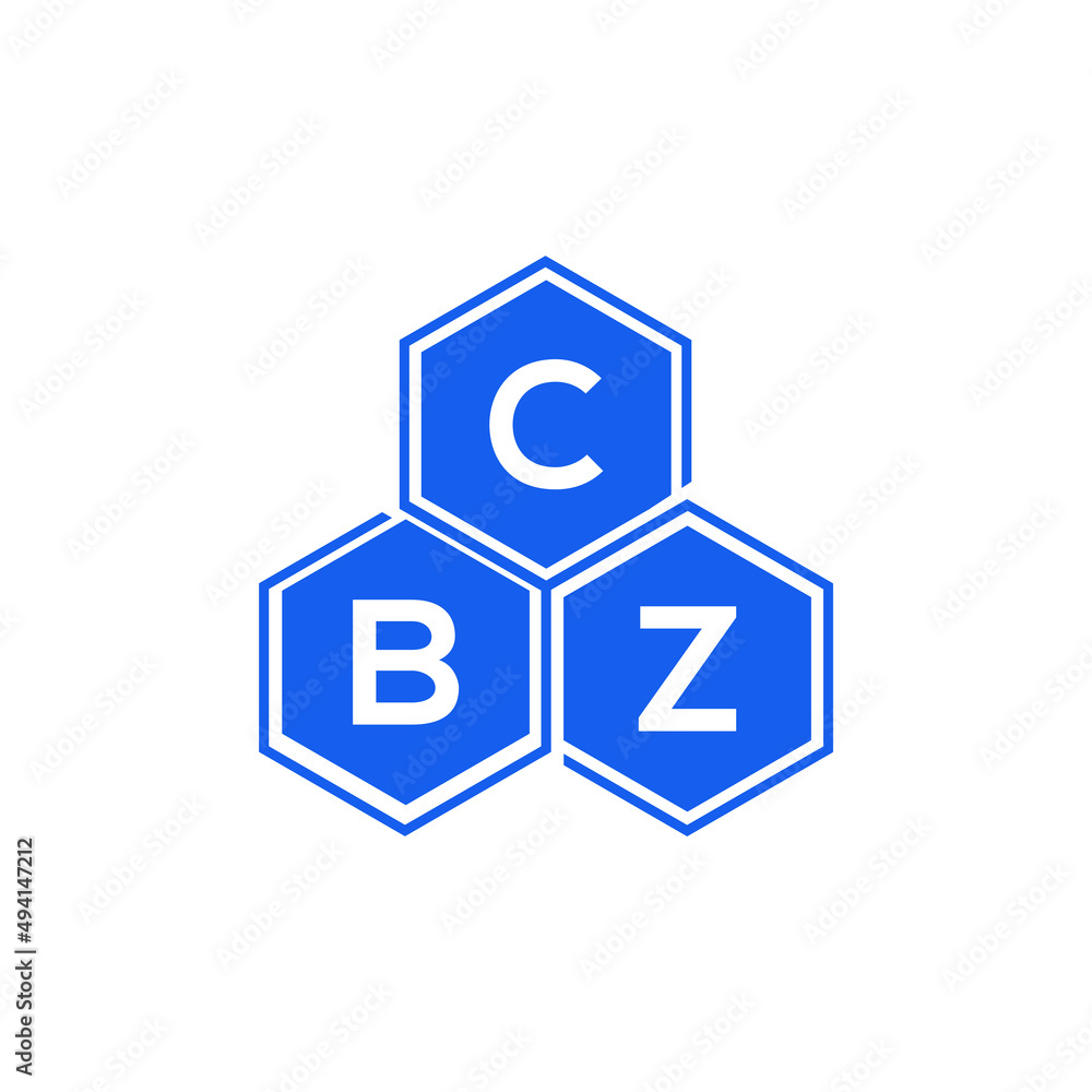 Obraz premium CBZ letter logo design on black background. CBZ creative initials letter logo concept. CBZ letter design.