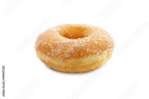 Sugary donut isolated on a white background.