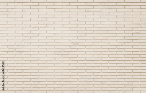 Cream and beige brick wall texture background. Brickwork and stonework flooring interior.