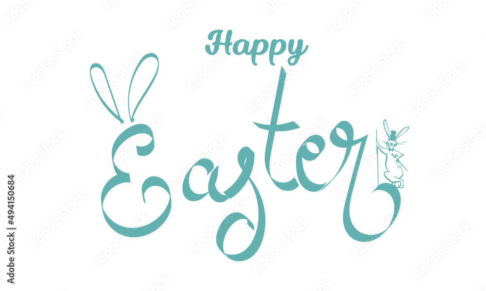 Obraz premium Happy Easter calligraphy design for print or use as poster, card, flyer or T Shirt