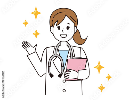 女性の医師　医療従事者　イラスト