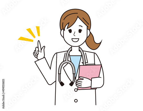 女性の医師　医療従事者　イラスト