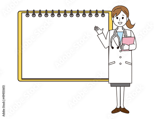 女性の医師　医療従事者　イラスト