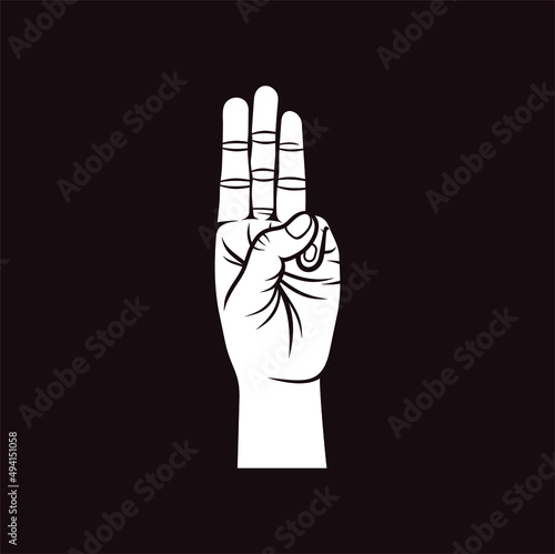 illustration of scout hand, scouting hand symbol, vector art.
