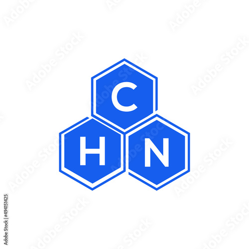CHN letter logo design on black background. CHN creative initials letter logo concept. CHN letter design.