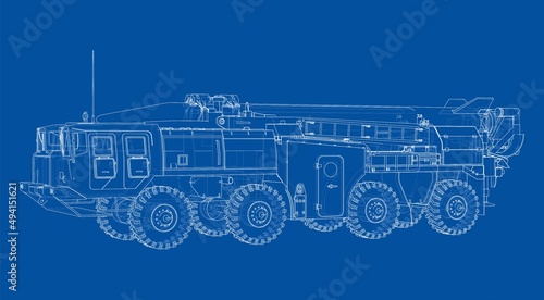 Army Rocket artillery system. Military concept