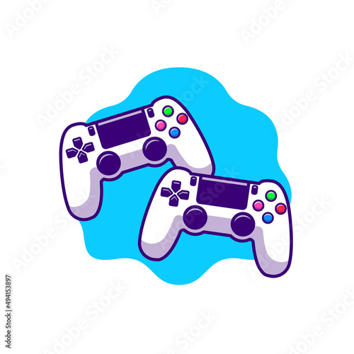 Game Controller Cartoon Vector Icon Illustration. Technology Game Icon Concept Isolated Premium Vector. Flat Cartoon Style