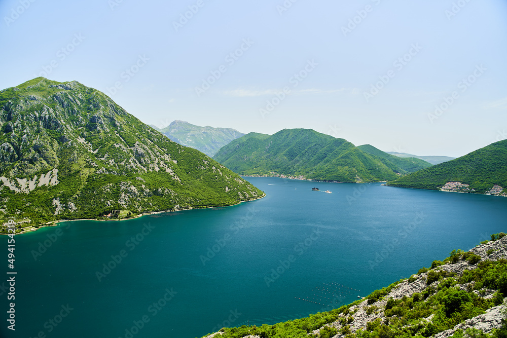 Aerial view of the Bay of Kotor.