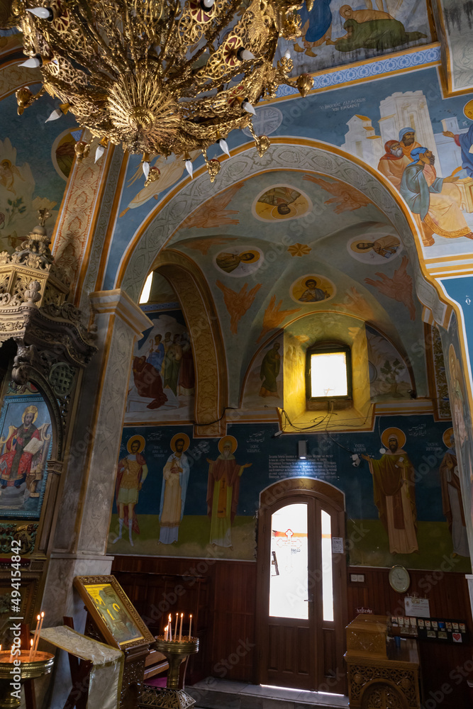 The interior of The Greek Orthodox Church of the Annunciation in the old part of Nazareth, northern Israel