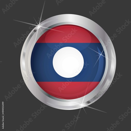 Flag of Lao Peoples Democratic Republic in circle. 3D effect. Glossy and shiny button with metal frame and sparkles. Light reflection. Round Graphic design element. Vector EPS10 Free Download Flag of Lao Peoples Democratic Republic in circle. 3D effect. Glossy and shiny button with metal frame and sparkles. Light reflection. Round Graphic design element. Vector EPS10 - GFXLoad