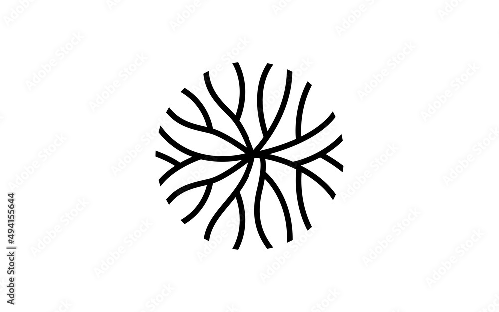 Obraz premium Creative abstract life rooted on white background vector logo design template