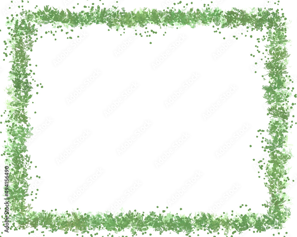 緑のリーフ模様の四角い枠
