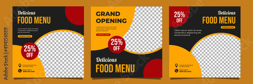 Delicious food menu social media banner template design