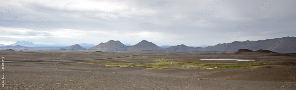Road through the Icelandic landscape