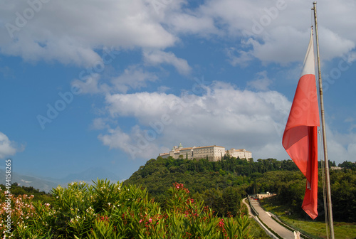 Cassino, Italy - June 2000: View on Monastery at Monte Cassino
